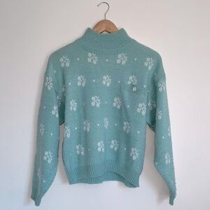 Vintage Snowflake Turtleneck Sweater